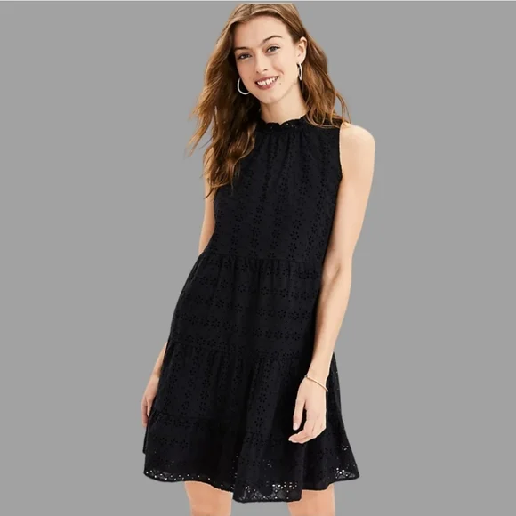 LOFT | Dresses | Loft Ladies Eyelet Lace Tiered Swing Dress | Poshmark